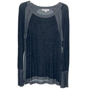 ❤️ TWO BY VINCE CAMUTO Charcoal and Light Gray Long Sleeve Sweater Top Size 98